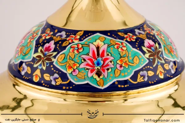 شکلات خوری برنجی پرداز با ورق طلا سایز 43(10002)