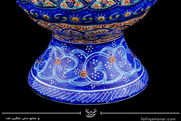 پارچ قلدار طرح اسلیمی مینا کاری سایز 20 کد 001(10604)