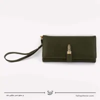 کیف دستی زنانه چرم مدل آنا رنگ زیتونی سایز 3*10*20