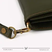 کیف دستی زنانه چرم مدل آنا رنگ زیتونی سایز 3*10*20