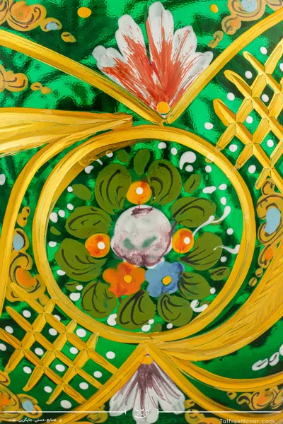 شکلات خوری آبگینه نقاشی شده سبز سایز 30