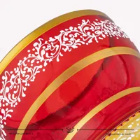 گلدان آبگینه نقاشی شده قرمز سایز 24