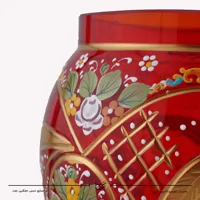 شکلات خوری آبگینه نقاشی شده قرمز سایز 30