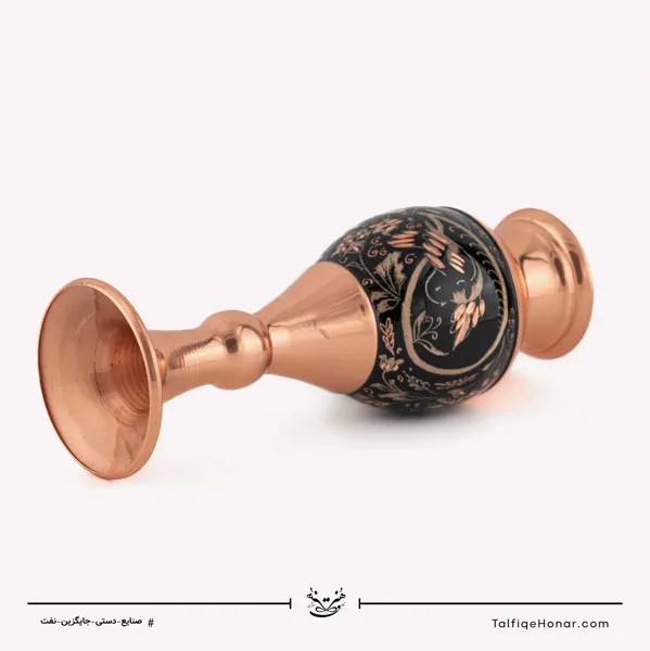 گلدان صراحی مس الماس تراش طرح ویژه نقره سایز20کد10002