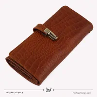 کیف دستی زنانه چرم طرح کروکدیل مدل آنا رنگ عسلی سایز 3*10*20