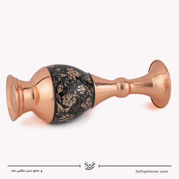 گلدان صراحی مس الماس تراش طرح ویژه نقره سایز20کد10002