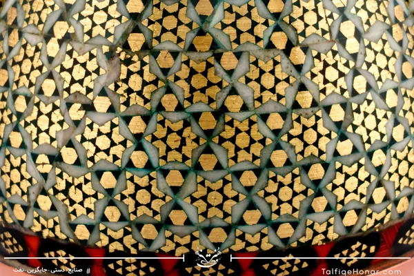 گلدان صراحی مس خاتم سایز 16(10494)