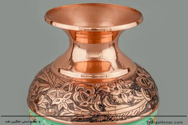 گلدان سلجوقی مسی پرداز و قلم زنی سایز 22(10526)