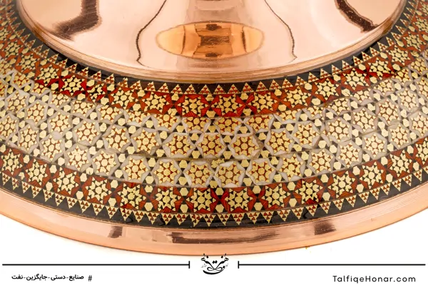 آجیل خوری مس خاتم کاری سایز 28