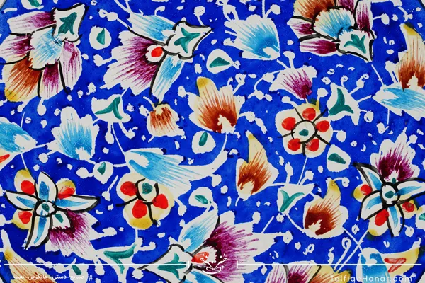 بشقاب مینا کاری گل و مرغ قطر 35(10514)