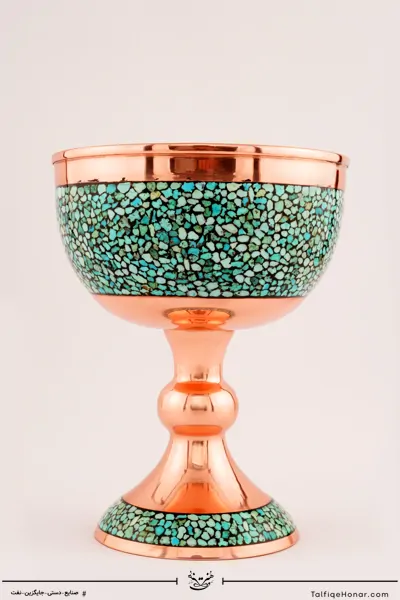 سنگاب مس فیروزه کوب سایز 18 کد 001(10002)