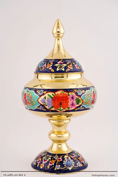 شکلات خوری برنجی پرداز با ورق طلا سایز 30(10002)