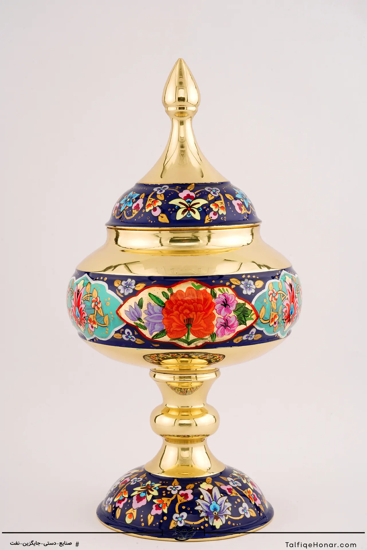 شکلات خوری برنجی پرداز با ورق طلا سایز 30(10002)