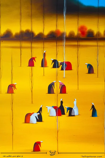  تابلو نقاشی رنگ روغن مزرعه سایز 100*70