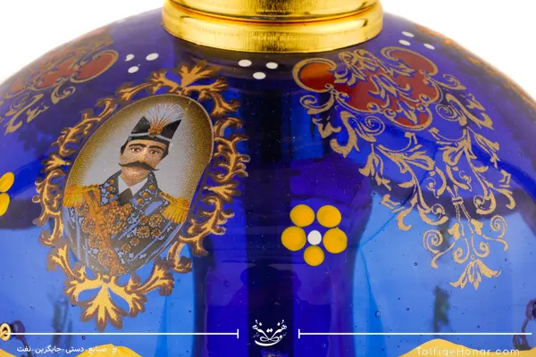 جفت لاله نوروز بلور تراش و نقاشی آبی سایز 15*15*64