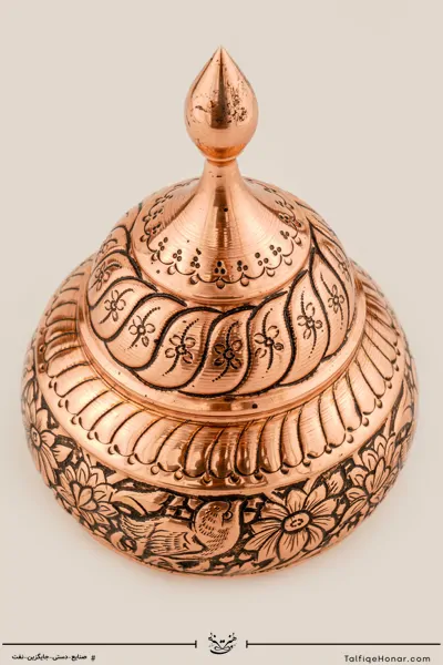 قندان مس قلمزنی سایز 17 کد (10318)