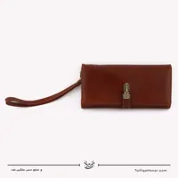 کیف دستی زنانه چرم مدل آنا رنگ عسلی سایز 3*10*20