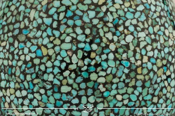  گلدان صراحی مس فیروزه کوب سایز 16 کد (10002)