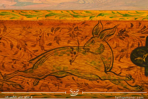 قلمدان چوب گردو نگارگری و تشعیر سایز 30