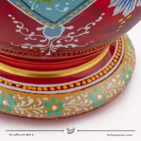 گلدان آبگینه نقاشی شده قرمز سایز 24