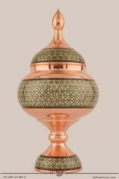  شکلات خوری مس خاتم کاری سایز 26 کد 001(10482)