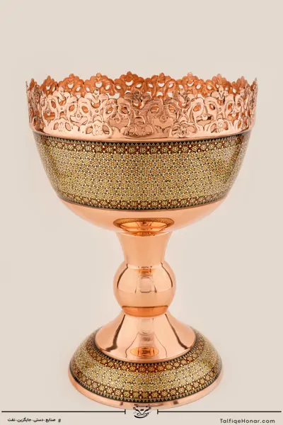 آجیل خوری مس خاتم کاری سایز 28