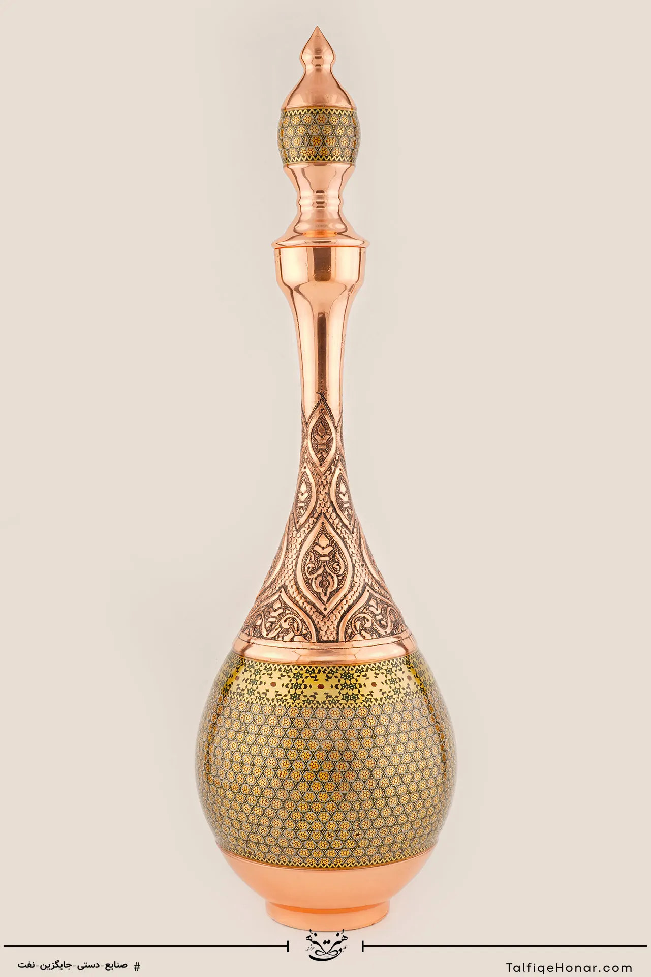 تنگ مس قلمزنی و خاتم سایز 50 کد 001 کد10002