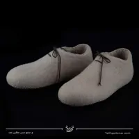پاپوش نمدی بنددار رنگ کرمی سایز 39