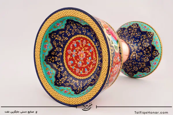 سنگاب مس تمام پرداز با ورق طلا سایز 28(10002)