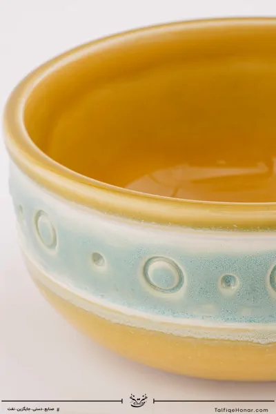 جفت کاسه سرامیکی با رنگ کرمی قطر 12