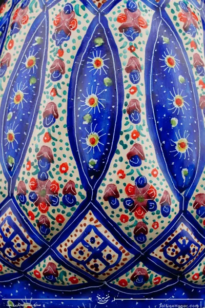 گلدان صراحی قلدار مینا کاری سایز 16 کد 002(10604)