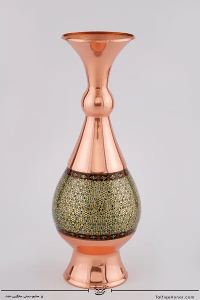 گلدان صراحی مس خاتم سایز 20(10494)
