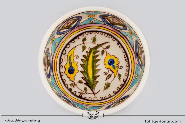 کاسه نقاشی زیر لعابی طرح ترنج