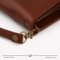 کیف دستی زنانه چرم مدل آنا رنگ عسلی سایز 3*10*20