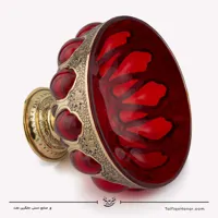 ظرف میوه خوری قلمزنی و آبگینه رنگ قرمز قطر 23