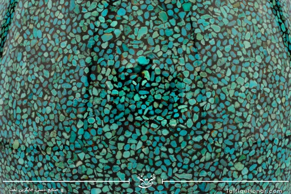 گلدان صراحی مس فیروزه کوب سایز 30(10002)