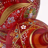 شکلات خوری آبگینه نقاشی شده قرمز سایز 30