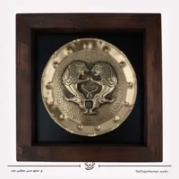 قاب قلم زنی برنجی طرح شیر براق سایز 36*36