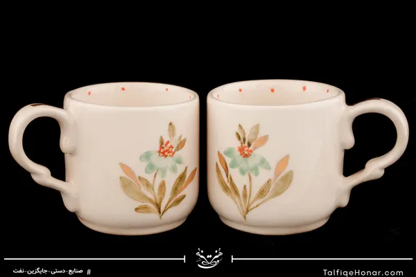 سرویس چای خوری چهار نفره طرح بابونه با قندان و سینی