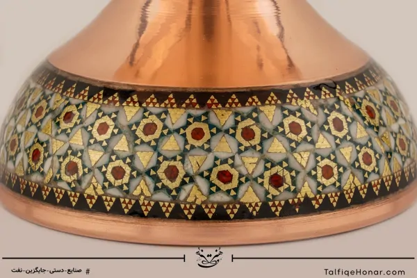  شکلات خوری مس خاتم کاری سایز 26 کد 001(10482)