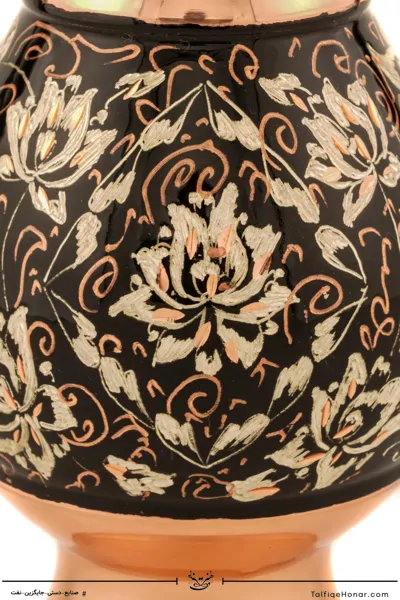 گلدان مس الماس تراش طرح ویژه نقره سایز 20