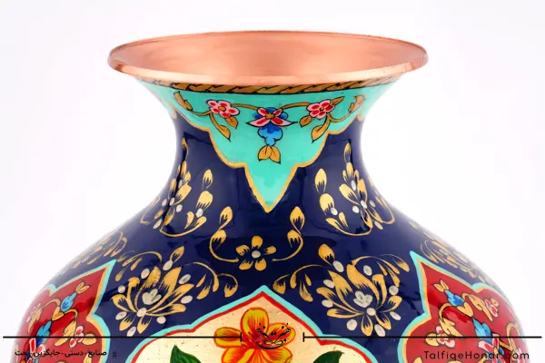 گلدان بلونی تمام پرداز با ورق طلا سایز 18 کد 001(10482)