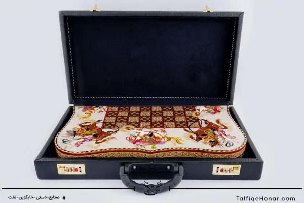 تخته نرد دالبری خاتم طرح چوگان (10002)