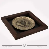 قاب قلم زنی برنجی طرح شیر براق سایز 36*36
