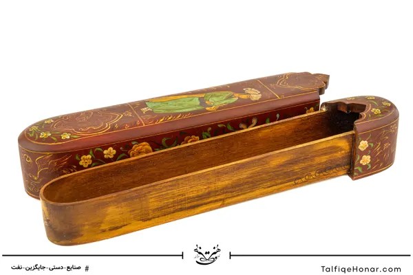 قلمدان چوب گردو نگارگری و گل و مرغ سایز33