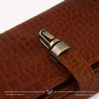 کیف دستی زنانه چرم طرح کروکدیل مدل آنا رنگ عسلی سایز 3*10*20