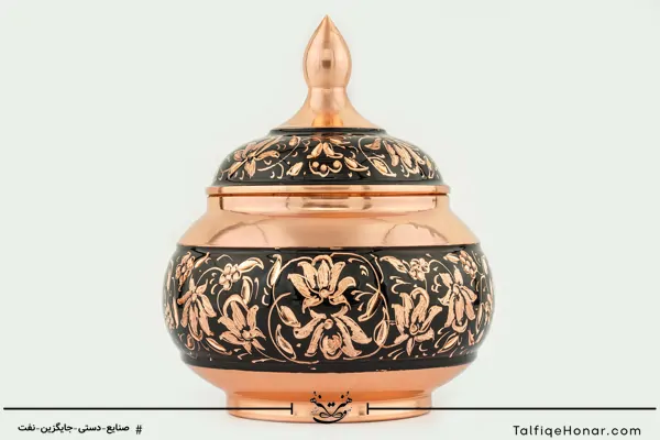 قندان مسی الماس تراش سایز 14 (10494)
