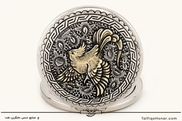  آینه برنج قلم زنی نقش سیمرغ سایز2*7*7