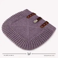 کیف قلاب بافی با الیاف طبیعی رافیا طرح ریحان رنگ یاسی سایز 28*30