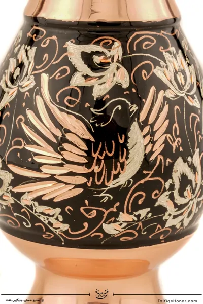 گلدان مس الماس تراش طرح ویژه نقره سایز 20